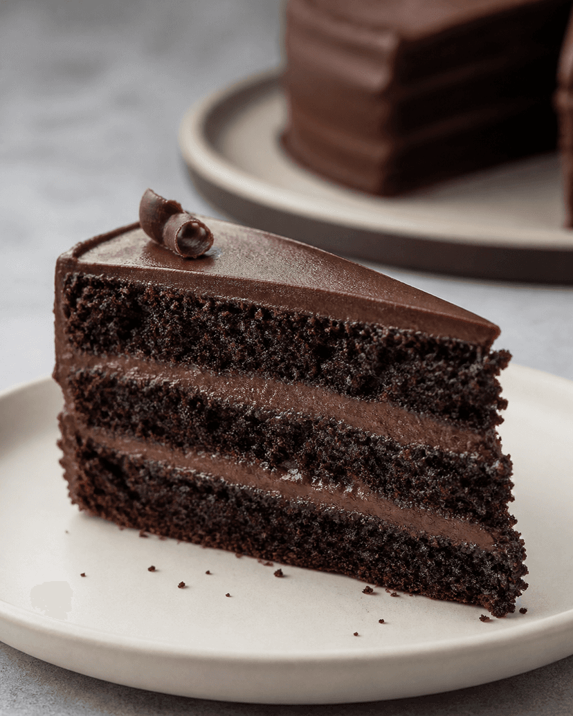 Crème & Crumb — Chocolate Truffle Cake, sliced